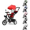 XUANYU 3in1 Triciclo Bambini Evolutivo Triciclo Bimba e Bimbo con Asta Parentale Regolabile/Removibile Triciclo Passeggino Leggero con Stoccaggio, Sedile Girevole e Cappottina Pieghevole (Rosso)