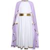 inlzdz Costume Storica Romana Greca Bambina Abito Dea dell'Olimpo Toga con Chiffon Mantello Costume Guerriera Romana Abito da Travestimento Viola 15-16 anni