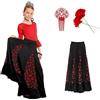 ZZ DISFRAZZES | Costume Sevillana Bambina, Kid Flamenco con accessori - Vestito Sivigliana, Costume Fiera di Aprile, Carnevale e Feste a tema (Taglia 10 anni)