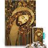 LKSDCBOT Puzzle da 1000 pezzi per adulti Gesù Cristo in stile Gustav Klimt Fatto di legno，Adatto a persone dai 14 anni in su Gioco impegnativo Lista dei desideri con Babbo Natale。misurare：50x75cm