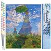 Figured'Art Dipingere con i Numeri - Paint by Numbers La passeggiata (Camille Monet con il figlio Jean sulla collina) - Monet, Kit Completo, Hobby Creativi - Quadri fai da te 40x50cm senza cornice