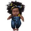 Kangmeile Bambola Africana Curly 8 Pollici - Bambola Nera Afroamericana realistica Bambola Bambola Baby Bambole per Bambini Giocattoli per Bambini