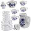 TOYANDONA 1set Miniature Da Tè Ceramica Per Casa Delle Bambole Accessori Decorativi Per Gioco Di Ruolo Di Teiera e Tazzine Design Elegante Porcellana Per Creare Atmosfere Incantevoli