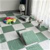 YMXBHN 10 Pezzi 12x12 Tappetino Puzzle In Schiuma Di Peluche Con Bordo, Tappeto Quadrato Ad Incastro Soffice Tappeto, Tappetino Antiscivolo Per Camera Da Letto Da Salotto(Color:Verde Chiaro+Bianco)