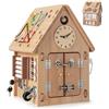 RELAX4LIFE Giochi Montessori Busy House, Casetta di attività Occupato Montessori per Bambini, Giocattolo Sensoriale e Educativo per 1/2/3/4/5 Anni