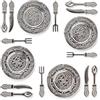 Odoria 1/12 Piatti e Posate Miniatura Accessori Casa Bambole, 4Pz