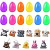 ALINUOYQ 12 Pezzi Riempitivi Pasqua Uova di Plastica con Mini Animali di Peluche, Regali per Festa di Caccia alle Uova, Neonati, Bambini, Classi, Rarità e Decorazioni