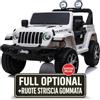 TOYSCAR Macchina Elettrica Per Bambini Jeep Wrangler Rubicon Full Optional CON TAPPETINI Auto Elettrica Per Bambini Telecomandata 2 posti Sedile In Pelle Porte Apribili Doppio Motore Elettrico 12V TOYSCAR