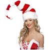 SMIFFYS Cappello a righe da Babbo Natale, Rosso e bianco, con cordoncino Halloween