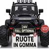TOYSCAR Auto Macchina Elettrica per Bambini 2 Posti 24V Fuoristrada Big Adventure Telecomandata Sedile in Pelle Porte Apribili Doppio Motore Elettrico Carico 35 kg Ruote in Gomma E TAPPETINI