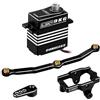GLOBACT per TRX4M Servo 9kg ad alta coppia digitale Servo Coreless Motor Servo HV 4.8V-8.4V con Servo Mount e Braccio e Sterzo Link Set 1/18 RC Crawler Car Upgrade Accessori (nero)
