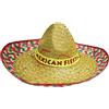 I LOVE FANCY DRESS LTD Cappello da sombrero messicano rosso da uomo, accessorio per travestimento con fascia messicana di paglia per feste di addio al celibato