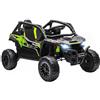 AIYAPLAY Macchina Elettrica per Bambini UTV KAWASAKI TERYX KRX, 12V Fuoristrada Auto per Bambini con 2 Motori, Cintura, Telecomando, Sospensioni, USB, Bluetooth, Musica, Luci, 3-5km/h, 3-5Anni, Nero