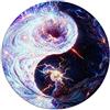 CARGIS Puzzle da 1000 pezzi per adulti Space Yin e Yang Puzzle rotondi creativi per adulti e bambini Puzzle in cartone Ottimo regalo per adulti (dimensioni 67,5x67,5 cm)