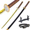57 SPECIAL REPLICAS - Katana Demon Slayer bambù - Katana di Legno Decorativo - Cosplay Anime Demon Slayer Catana - Spada Katana Bambou - Zenitsu Agatsuma - 105 cm