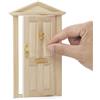 Odoria Casa delle Bambole Porta Pannello: 1/12 Scala Miniatura Cancello Fronte per Fata Giardino - Piccoli Serratura Battiporta - Mini Mobile Non Verniciato Verso l'esterno Tetto Appuntito