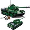 Tarcury Set di mattoncini da costruzione Battle Brick WW2 IS-2 Heavy Tank - 845 PCS set esercito con 3 soldatini & blocco stradale, regalo educativo e divertente 2-in-1 per bambini e adulti