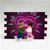 Generic Love Puzzle di Mattoncini Rettangolare Personalizzato con Mini Personaggi Personalizzabili Idea Regalo Coppia Natale SanValentino Anniversario Compleanno Costruzioni 46 Pezzi Made in Italy