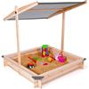 IDMarket - Sabbierra in legno con tetto apribile grigio KIDS