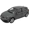 DROMADER Modellino Volkswagen VW Golf 8 GTI in scala 1:39, grigio - Modellino da collezione dettagliato Welly | Veicolo in miniatura