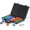 Boyzhood Set di 400 fiches da poker in argilla da 14 grammi, con custodia da viaggio Deluxe, chip numerate, set da poker per il gioco d'azzardo Texas Holdem Blackjack.