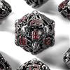 willmove Cthulhu, Set di 7 dadi in metallo cavi, adatti per Dungeons e Dragon RPG D&D Explorers Savage World e giochi da tavolo, dadi poliedrici D20 D12 D10 D8 D6 D4 D100 (02 nero)