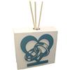 oggettando Profumatore in Ecopelle bianco CUORE FEDI Bomboniere Matrimonio, Battesimo, Comunione, Cresima, Laurea, Anniversari di Matrimonio e regali utili, originali ed economici. (Legno Petrolio)