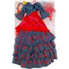 FOLK Artesanía Set Vestito regionale, Mantello e gruccia flamenca Andaluza Gala con Coda per Bambola 40 cm. Sintra, Simona. Bambola Non Inclusa.