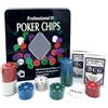 Glac Store Set da Poker con Scatola in Metallo, 100 Fiches, 2 Mazzi di Carte, Fiches Dealer
