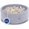 KiddyMoon Piscina 90X30cm/200 Palline In Schiuma Rotonda Morbida Per Bambini