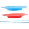 WOONEKY Set 2 Piatti da Giocoleria in Plastica con Bastoncini per Principianti, Gioco di Cattura con Bastoni, Facile da Maneggiare per Feste per Bambini e Spettacoli Circensi