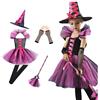 Generico Costume Halloween Bambina, Vestito Strega Bambina, Ragazze Strega Costume con Cappello,Carnevale per Bambina Streghetta Vestito Set per Festa Halloween Cosplay (Rosa, 10-12 anni)