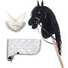 Brama West HKM Hobby Horse Set Bobby - Cavallo Bobby + Coperta da torneo e cappa per mosche - Perfetto per hobby e tornei