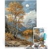 KGUHVFTK puzzle per adulti 1000 pezzi "Lago di montagna autunnale" Fatto di carta，per e da 14 anni in su Giochi educativi Migliorare l'amore tra le coppie。misurare：26x38cm/10.24 x 14.96pollice