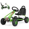 SOARS Go Kart a Pedali per Bambini, Macchina per Bambini con Sedili Regolabili in 2 Posizioni e 4 Ruote Antisdrucciolo, Trazione Anteriore e Posteriore, Carico 30 kg, per Bambini di 3 Anni + (Verde)