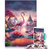AITEXI Puzzle 1000 pezzi per adolescenti Fenicottero rosa con fiori di loto sfida educativa Attività divertenti a casa, regali di compleanno, regali di viaggio, 75x50cm