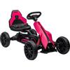 HOMCOM Go Kart a Pedali per Bambini 3-8 Anni con Sedile Regolabile in 4 Posizioni e Ruote in EVA, 100x58x58.5 cm, Rosa e Nero