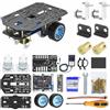 Yahboom Smart Chassis Car Kit, Equipped with Aluminum Chassis, 520 Encoder Motor, DC 12V Motor, 65mm Wheels, Robot Mobile Platform (2WD Chassis with Battery)