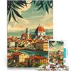 AITEXI Puzzle da 1000 pezzi per adulti Paesaggio di Firenze, Italia Riduzione dello stress interessante Migliorare l'amore tra le coppie 38x26cm