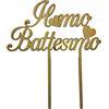 Generico Cake Topper Personalizzato per Battesimo in Legno 23x20 cm