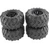 rockible 4 Pezzi Rc Pneumatici in Gomma da 87 Mm di Diametro, Ruote per Veicoli Rc, Ruote Set Pneumatici Rally Sostituzioni per 1/12 1/14 1/16 Veicoli Cingolati