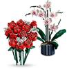 BRICK Flip Lego Icons 10328 & Orchidee 10311: Set Combinato di Fiori, Piante Artificiali da Appartamento in Mattoncini, Decorazione per Adulti della Collezione Botanical