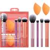 Real Techniques Kit di spugne da trucco Everyday Essentials +, 4 pennelli da trucco e 2 spugne da trucco,set da 6 pezzi