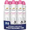 Dove Deodorante Spray Advanced Care Invisible Care, con Formula Idratante e Delicata sulla Pelle, Formula Anti-macchia, Pelle Asciutta Fino a 72 Ore, Deodorante Uomo e Donna, 6 Pezzi da 200ml