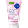 NIVEA Crema Detergente Nutriente 150 ml, Crema detergente viso con Olio di Argan e Acido Ialuronico idratanti e lenitivi, Hydrating cleanser per una skincare per pelle secca e sensibile
