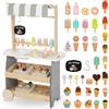 Carrello Gelato in Legno Con Ruote per Bambini 3+ - Gioco Del Venditore Con Acce