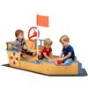 Sabbiera per Bambini in Legno a Forma Di Nave Dei Pirati Con Vano Contenitore, G