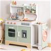 Cucina per Bambini in Legno Con Macchina Da Caffè, Macchina per Cubetti Di Ghiac