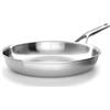 KitchenAid MultiPly - Padella a 3 strati in acciaio INOX, 28 cm, senza PFAS, tripla piastra multiclad, adatta a induzione, adatta al forno fino a 220 °C, colore: argento