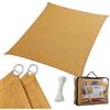 Relaxdays Vela ombreggiante Relaxdays, 2x3 m, HDPE Traspirante, Giardino, Balcone, con Occhielli e funi, Rettangolare, Sabbia
